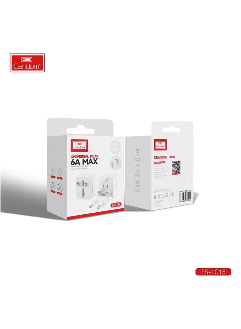 Earldom Universal Plug Adapter Combo 3PCS LC15 White – International Travel Power Adapter, Multi-Plug Converter for UK/US/EU/AU Sockets, Compact Portable Charger, Safe & Reliable - Image 5